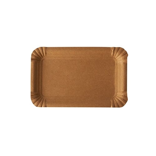 Talerz papierowy eco kraft prostokątny 10 x 16 cm - 250 szt./opak.