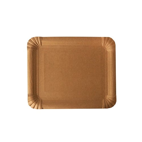 Talerz papierowy eco kraft prostokątny 16 x 20 cm - 250 szt./opak.