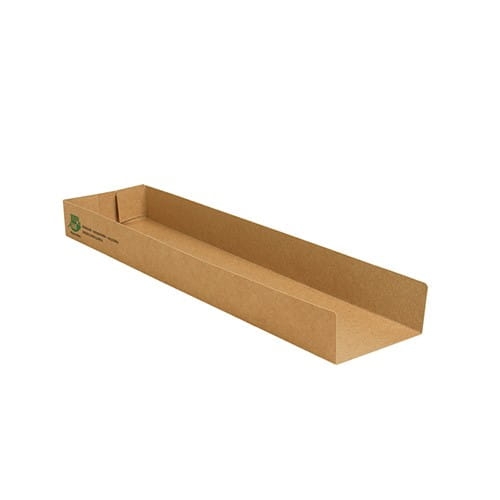 Tacka tekturowa na zapiekankę brązowa Kraft 28,5 x 7,3 cm - 80 szt./opak.