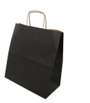 Torba papierowa czarna z uchwytem skręcanym 30,5 x 17 x 42,5 cm - 100 szt/opak