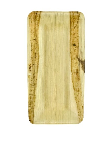 Talerz z liści palmowych prostokątny 18 x 9 cm - 25 szt./opak.