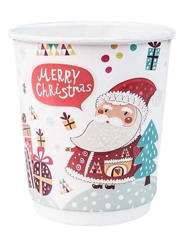 Kubki papierowe do kawy świąteczny 250 ml 80 mm - 20 szt.
