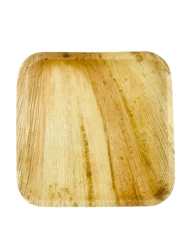 Talerz z liści palmowych kwadratowy 25,5 x 25,5 cm - 25 szt./opak.