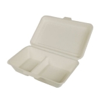 Pojemnik z pulpy trzciny cukrowej 2 komorowy 25 x 16 x 6 cm - 50 szt./opak.