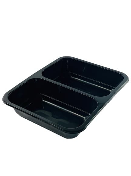 Pojemnik PP 2 komorowy CZARNY 227 x 178 x 45 mm - 320 szt./opak.