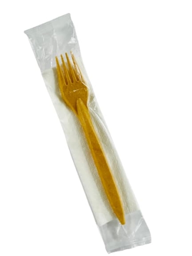 Zestaw sztućców wielokrotnego użytku widelec z serwetką - 350 szt./opak.