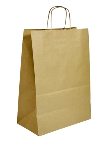 Torba papierowa brąz z uchwytem skręcanym 30,5 x 17 x 42,5 cm - 100 szt/opak