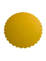 Podkład krążek pod tort złoty 26 cm gruby karbowany  - 50 szt./opak.