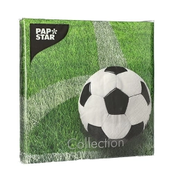  Serwetki, 3-warstwowe składane w 1/4  33 cm x 33 cm "Football" - 20 szt./opak