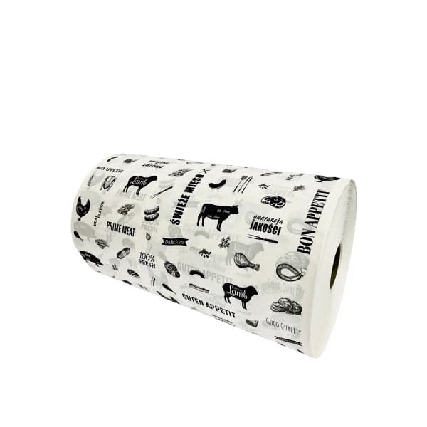 Papier pakowy powlekany PE nadruk Mięso szerokość 35 cm - 10 kg/rolka 2