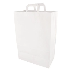 Torba papierowa biała z uchwytem płaskim 32 x 17 x 44 cm - 50 szt./opak.