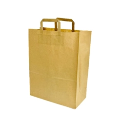 Torba papierowa brązowa z uchwytem płaskim 32 x 17 x 45 cm - 200 szt./karton