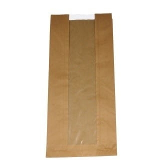 Torebka brązowa z okienkiem 10 x 6 / 6 x 24 cm - 1000 szt./opak.