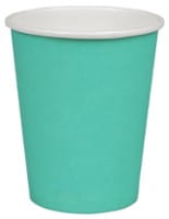 Kubki papierowe na kawę 240 ml turkusowy 80 mm - 50 szt./opak