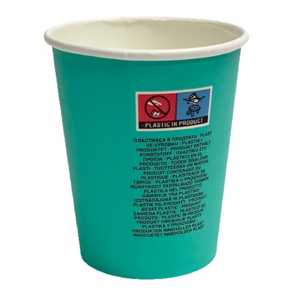 Kubki papierowe na kawę 240 ml turkusowy 80 mm - 50 szt./opak 2