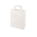 Torba papierowa biała z uchwytem płaskim 22 x 10 x 28 cm - 50 szt./opak
