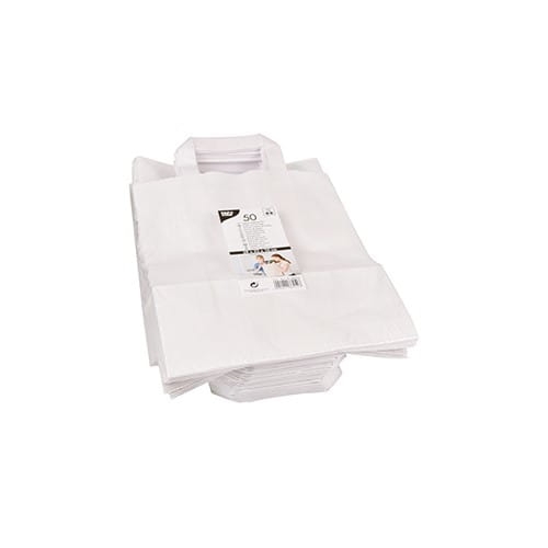 Torba papierowa biała z uchwytem płaskim 22 x 10 x 28 cm - 50 szt./opak 2