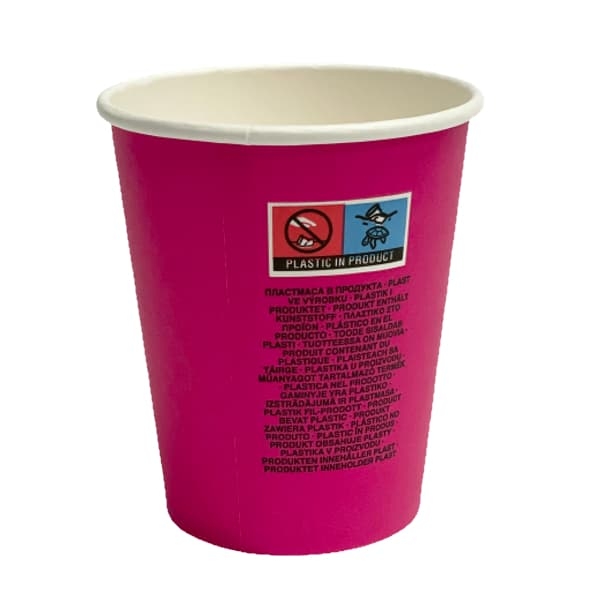 Kubki papierowe na kawę 240 ml różowy 80 mm - 50 szt./opak. 2