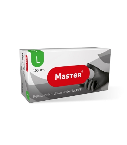 Rękawiczki nitrylowe diagnostyczne L, CZARNY - 100 szt./opak.