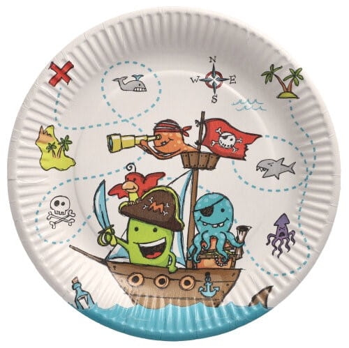 Talerz papierowy 23 cm Pirate Crew - 10 szt./opak