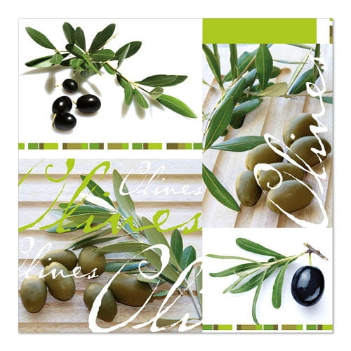 Serwetki 3-warstwowe składane 1/4 33 x 33 cm Olives - 20 szt./opak