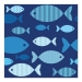 Serwetki 3-warstwowe składane 1/4 33 x 33 cm Blue Fish -20 szt./opak