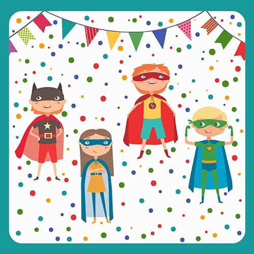 Serwetki 3-warstwowe składane 1/4, 33 x 33 cm Superhero - 20 szt./opak