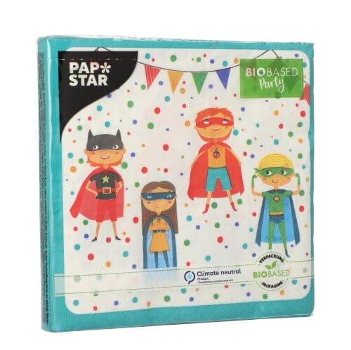 Serwetki 3-warstwowe składane 1/4, 33 x 33 cm Superhero - 20 szt./opak 2