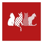 Serwetki 3-warstwowe składane 1/4 33 x 33 cm Cats - 20 szt./opak