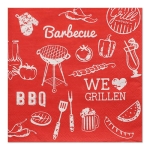 Serwetki 3-warstwowe składane 1/4 33 x 33 cm BBQ Love - 30 szt./opak