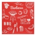 Serwetki 3-warstwowe składane 1/4 33 x 33 cm BBQ Love - 30 szt./opak