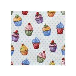 Serwetki 3-warstwowe składane 1/4 25 x 25 cm Cupcakes - 20 szt./opak