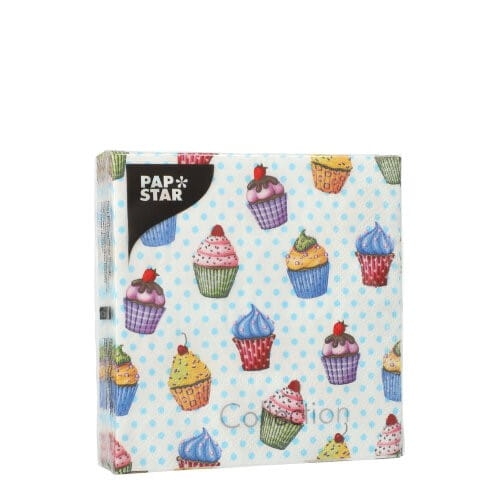 Serwetki 3-warstwowe składane 1/4 25 x 25 cm Cupcakes - 20 szt./opak 2