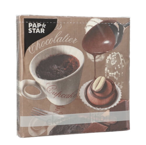 Serwetki 3-warstwowe składane 1/4 33 x 33 cm Les Chocolatier - 20 szt./opak 2