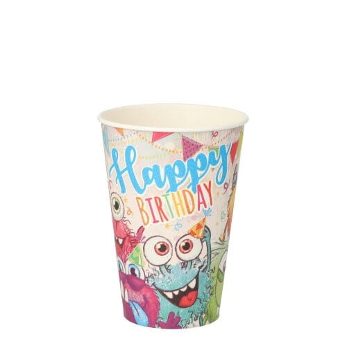 Kubki papierowe do napojów 200 ml Funny Monsters - 10 szt./opak