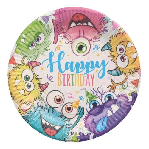 Talerz papierowy 23 cm Funny Monsters - 10 szt./opak