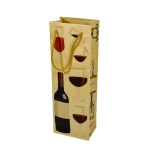 Torba papierowa wino 1 butelka 12 x 8 x 35 cm brązowy kraft - 1 szt.