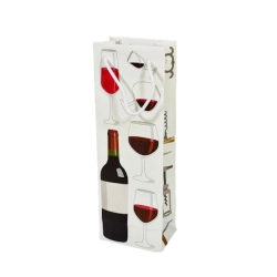 Torba papierowa wino 1 butelka 12 x 8 x 35 cm biały - 1 szt.