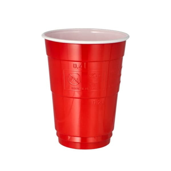 Kubek plastikowy czerwony 400 ml (95) - 50 szt./opak.