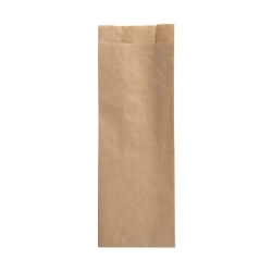 Torebka papierowa fałdowa Hot Dog brązowa 7 x 3 x 19 cm  - 1000 szt./opak.