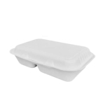 Pojemnik z pulpy trzciny cukrowej 2 komorowy 25 x 16 x 6 cm - 50 szt./opak.