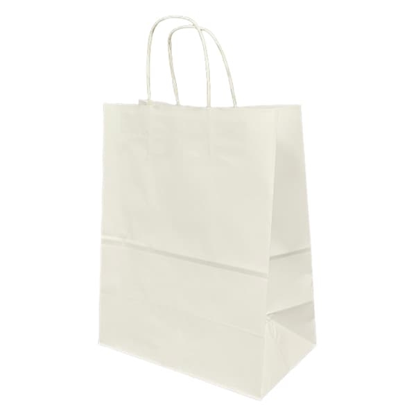 Torba papierowa biała z uchwytem skręcanym 25 x 15 x 32 cm - 250 szt./karton