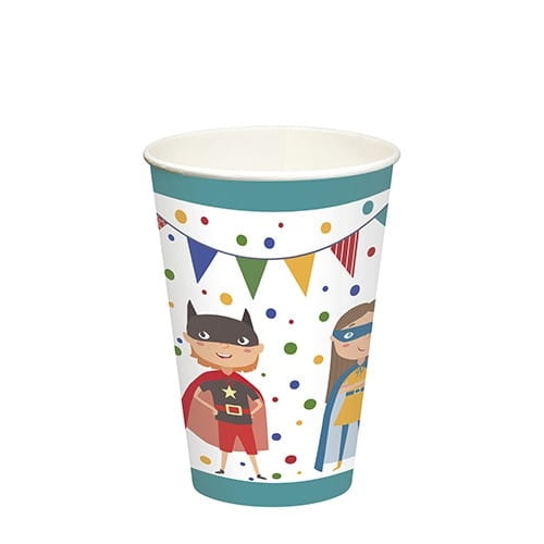 Kubki papierowe do napojów 200 ml Superhero - 10 szt./opak