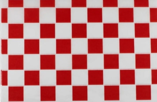 Papier pakowy powlekany PE czerwona kratka 30 x 40 cm - 1000 ark./opak.