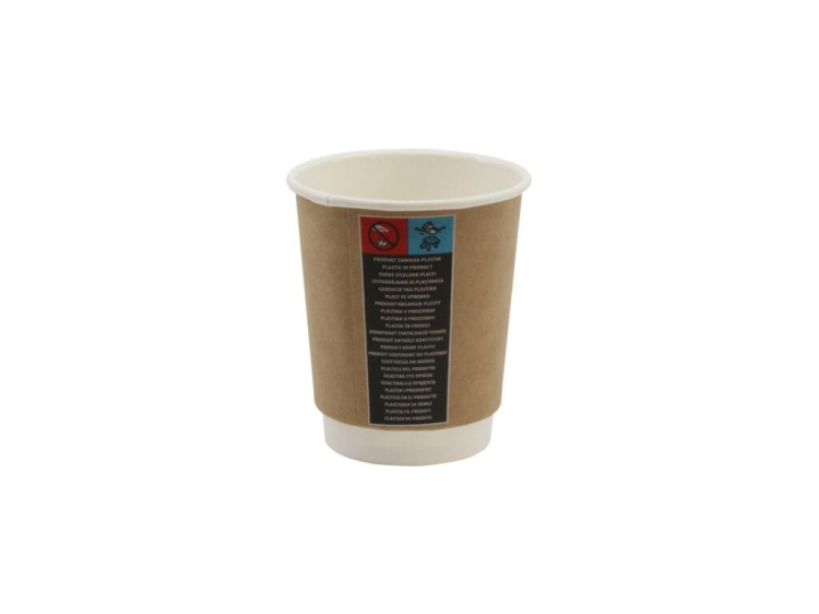Kubki papierowe na kawę 2-warstwowy 250 ml kraft 80 mm - 25 szt./opak. 2