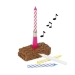 Grająca świeczka Happy Birthday paleta braw - 4 szt./opak