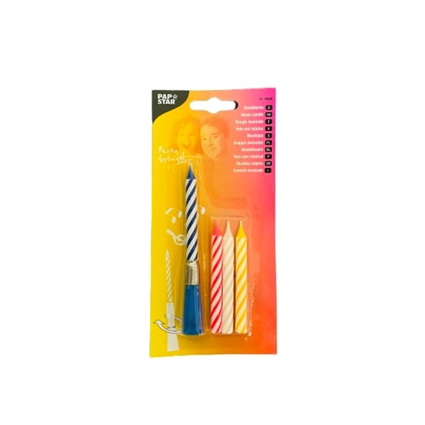Grająca świeczka Happy Birthday paleta braw - 4 szt./opak 2