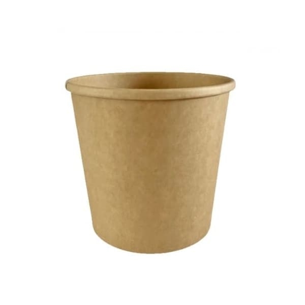 Kubki papierowe na zupę 770 ml kraft średnica 117 mm - 25 szt./opak.