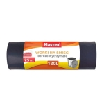 Worki na śmieci 120 L czarne LDPE - 25 szt./rolka