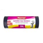 Worki na śmieci 35 L LDPE SUPER MOCNE, Master czarne - 15 szt./rolka